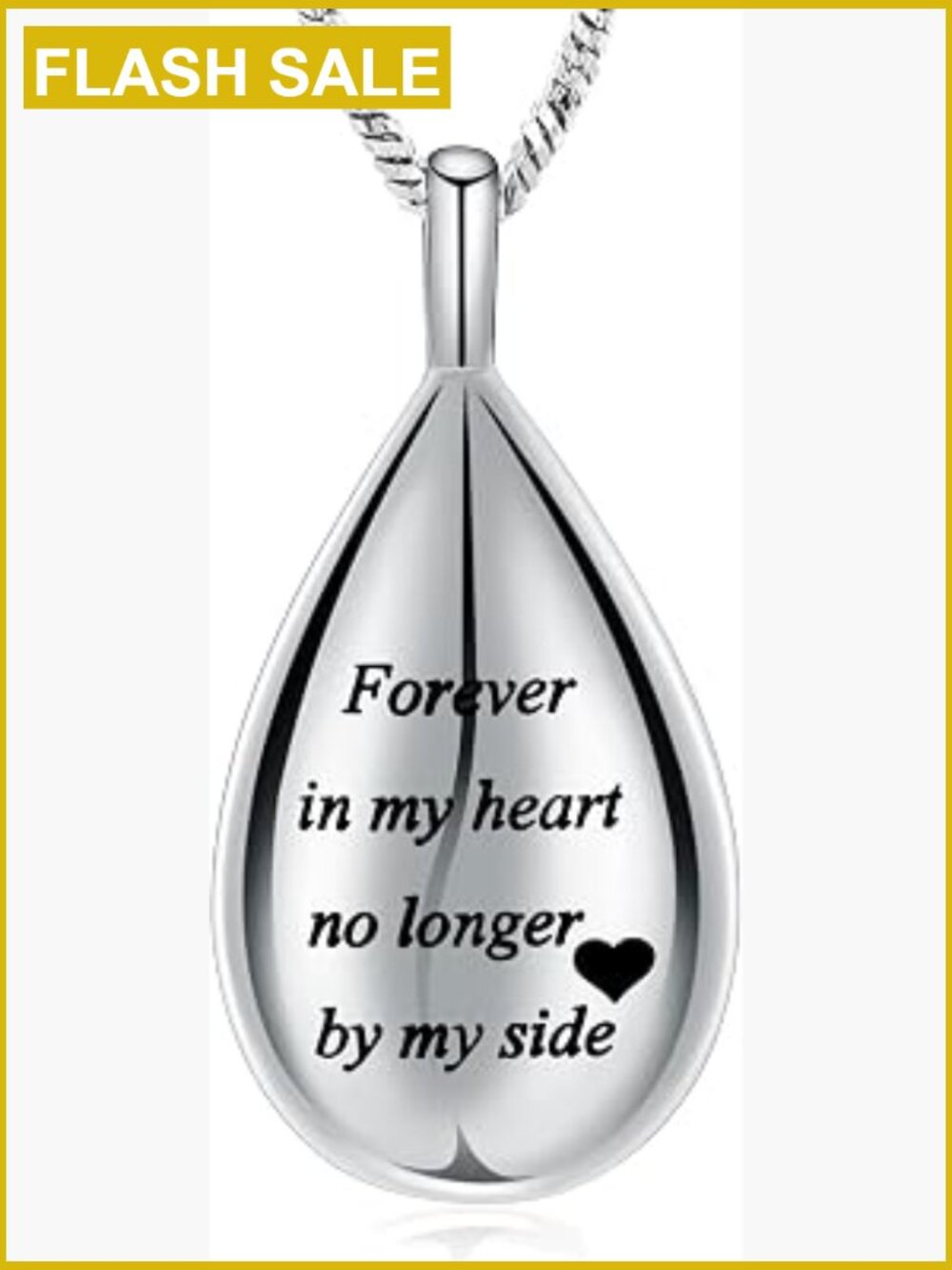 Teardrop Ashes Necklace Urn Pendant Cremation Memorial Jewelry Stainless Steel